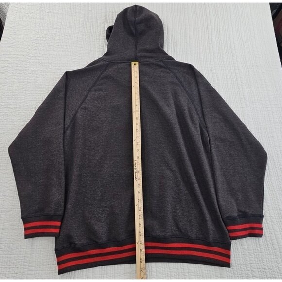 NWT Stitches Atlanta Braves MLB Men's X-Large V-Neck Hooded Grey Sweatshirt NEW - Picture 15 of 16